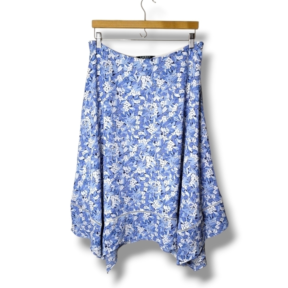 Lauren Ralph Lauren Floral Chiffon Midi Skirt Size 10 - Picture 2 of 11
